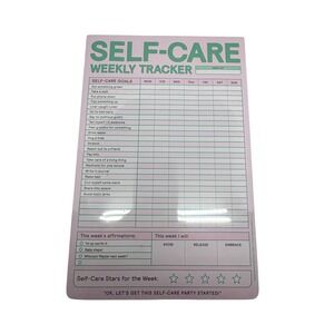 Funny BFF Gift Self-Care Weekly Tracker Classic Pad Pink Green 60 Sheets Gag‎